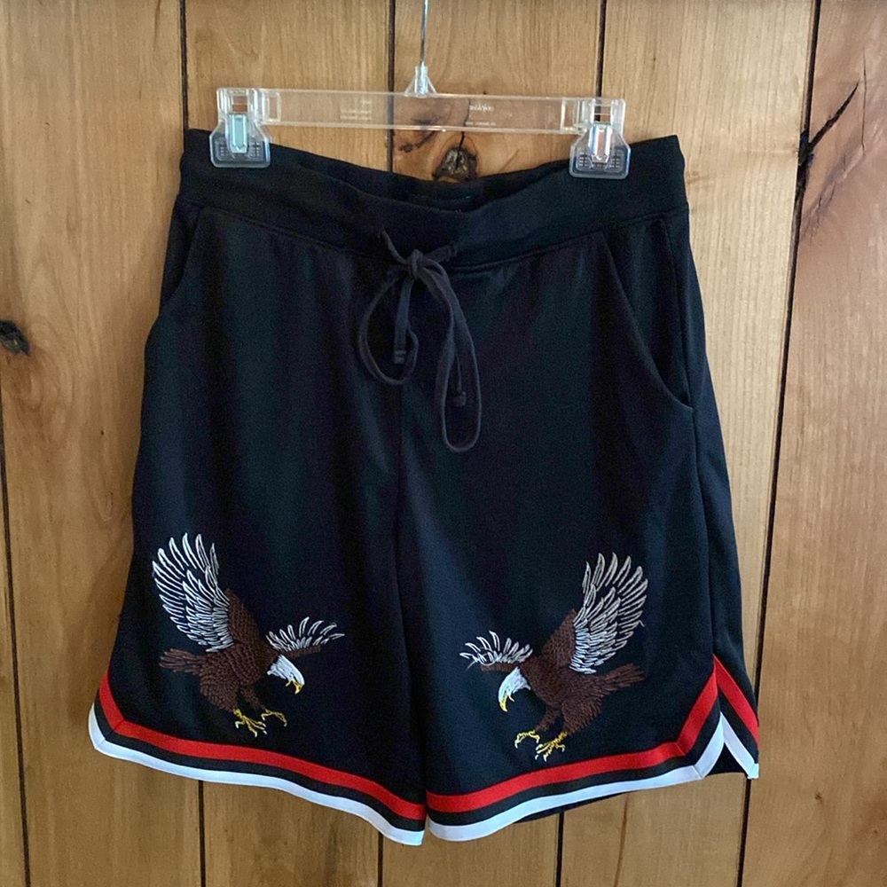 Pacsun black Eagle Embroidered Men's Shorts